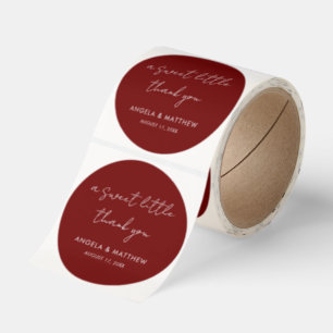 Modern Script Wedding Thank You Classic Round Sticker