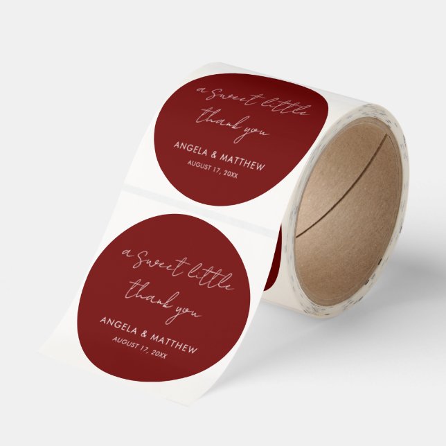 Modern Script Wedding Thank You Classic Round Sticker (Roll)