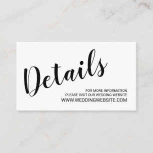 Modern Script Wedding Website Card