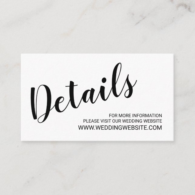 Modern Script Wedding Website Card (Front)