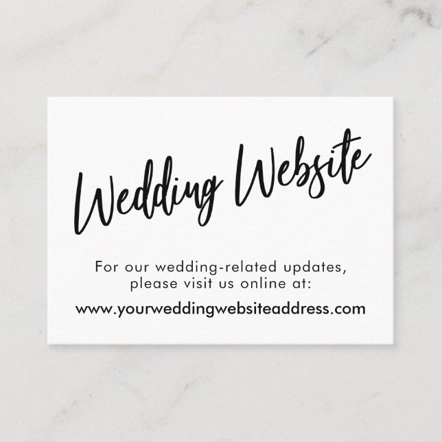 Modern Script Wedding Website Enclosure Card (Front)
