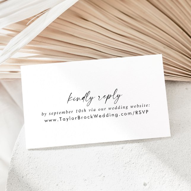 Modern Script Wedding Website RSVP Enclosure Card (Creator Uploaded)