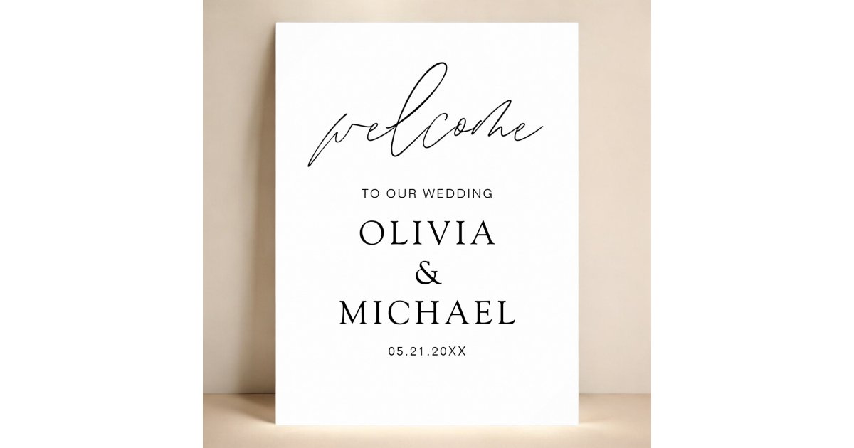 Welcome Modern Script Modern Script Wedding Welcome Elegant Poster | Zazzle