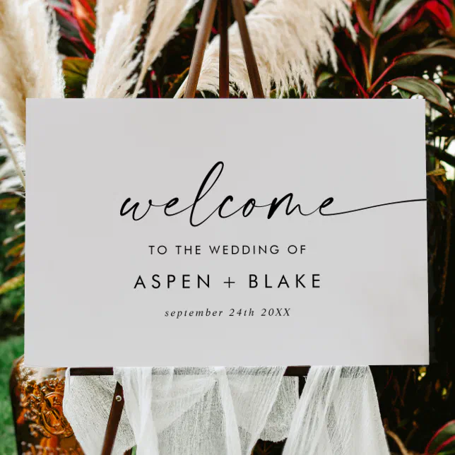 Modern Script Wedding Welcome Foam Board | Zazzle