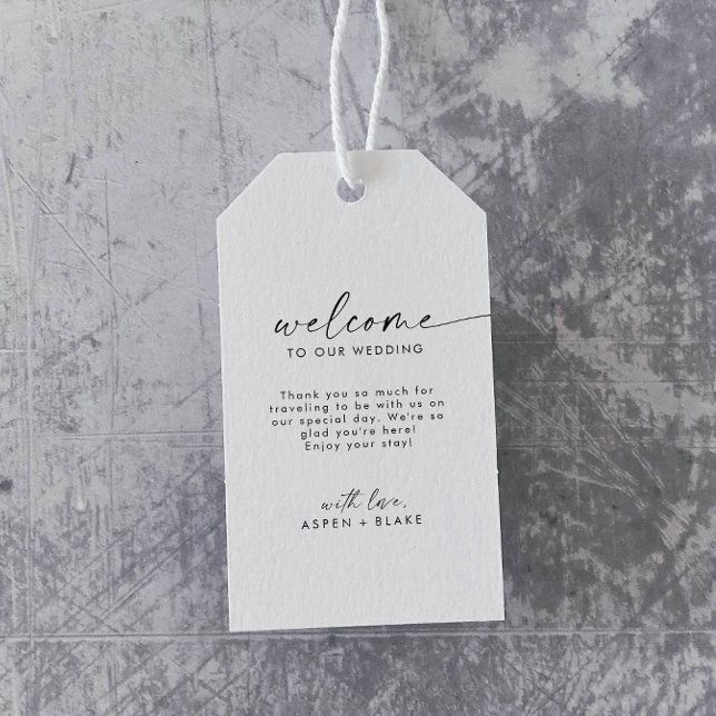 Modern Script Wedding Welcome Gift Tags (Creator Uploaded)
