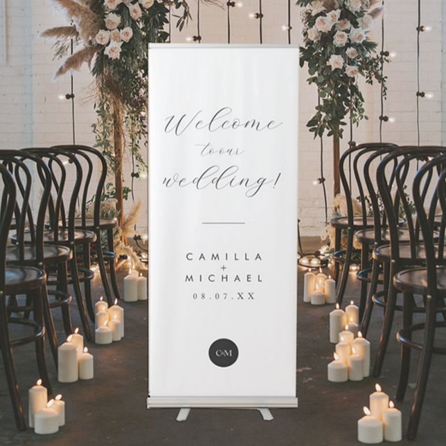 Modern Script Wedding Welcome Rollup Sign Banner (Creator Uploaded)