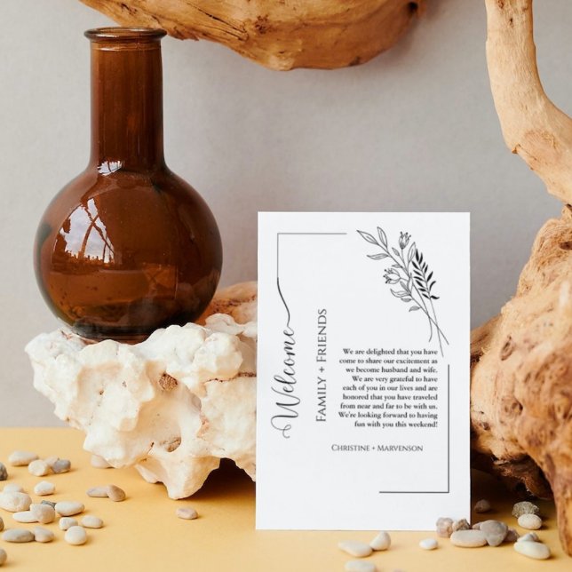 Modern script wedding welcomes & itinerary weekend announcement (Creator Uploaded)
