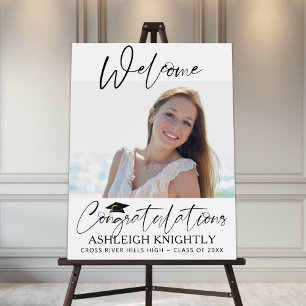 Modern Script Welcome Congratulations Photo Foam Board