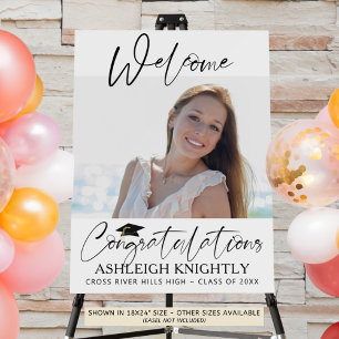 Modern Script Welcome Congratulations Photo Foam Board