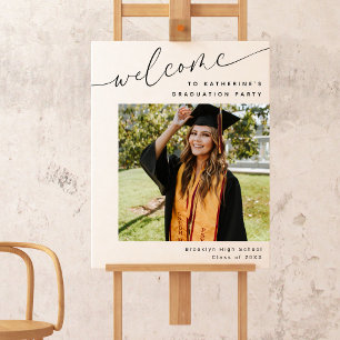 Modern Script Welcome Graduation Party Photo Foam Board