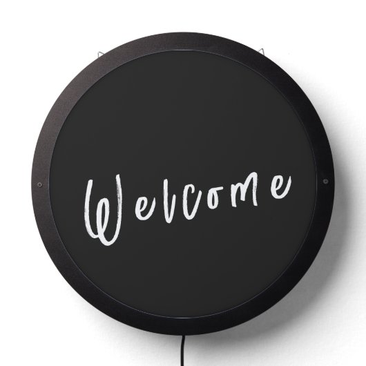 Modern Script Welcome LED Sign (Lights Off)