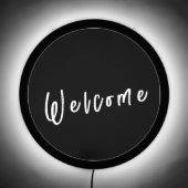 Modern Script Welcome LED Sign (Front)