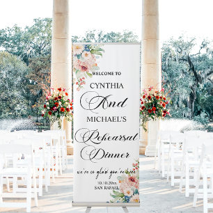 Modern Script 'Welcome to our Rehearsal Dinner' Retractable Banner
