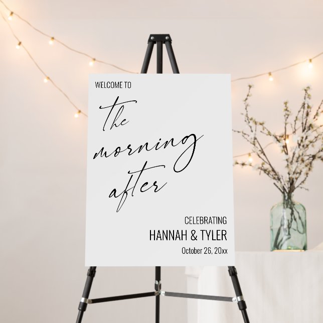 Modern Script Welcome to The Morning After Brunch Foam Board (In Situ (Stand))