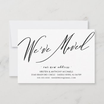 Modern Script We've Moved Moving Announcement by celebrateitinvites at Zazzle