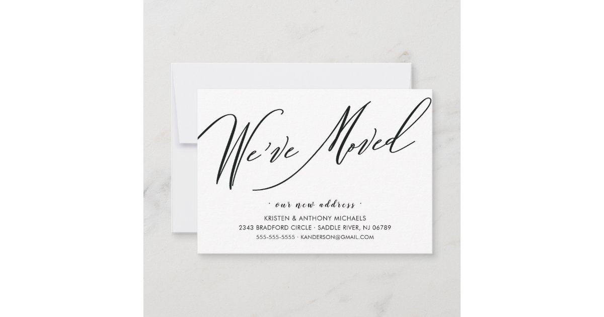 Modern Script We've Moved Moving Announcement | Zazzle