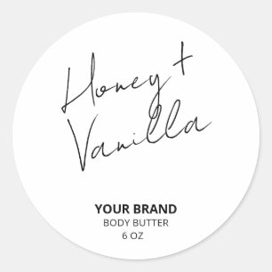 Modern Script White Body Butter Product Labels