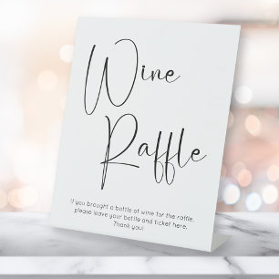 Modern Script Wine Raffle Pedestal Sign