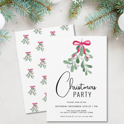 Modern Script Winter Berries Christmas Party Invitation