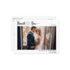 Modern Script with Heart Wedding Thank You Photo 