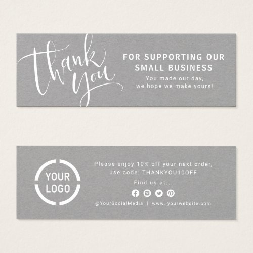 Modern script with logo business thank you insert