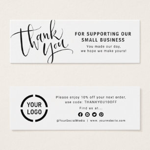 Modern script with logo business thank you insert