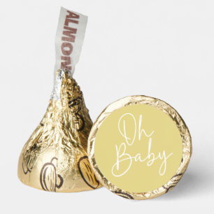 Modern Script Yellow Oh Baby Simple Baby Shower Hershey®'s Kisses®