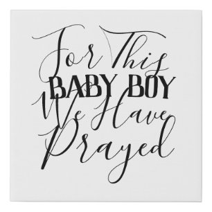 Modern Scripture Font Art for Baby Boy Nursery Faux Canvas Print