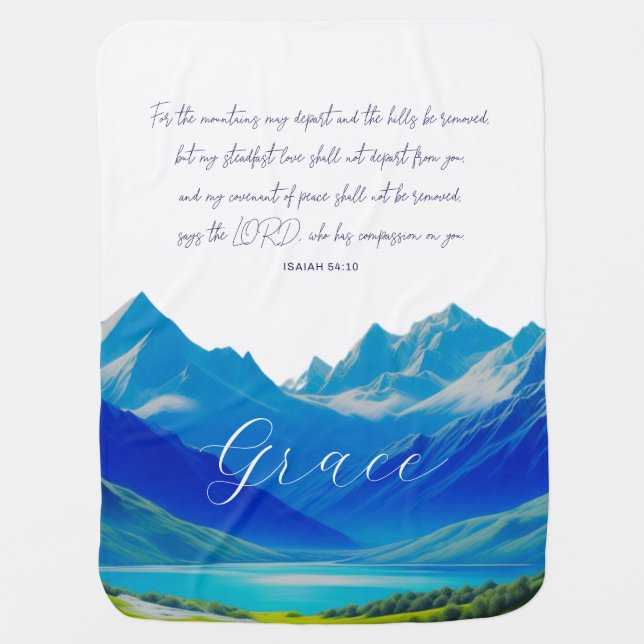 Modern Scripture Isaiah 54:10 Baby Blanket (Front)
