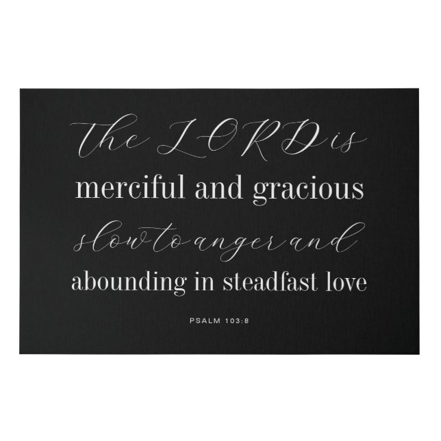 Modern Scripture Psalm 103:8 Faux Canvas Print (Front)