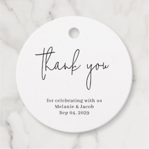 Modern Scripture Wedding Round Favor Tags