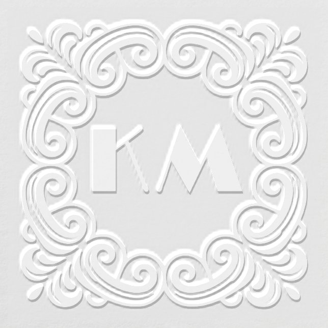 Modern Scroll Monogram Embosser (Design)