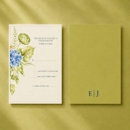 Modern Sculptural Anthurium Hydrangea Wedding RSVP Card