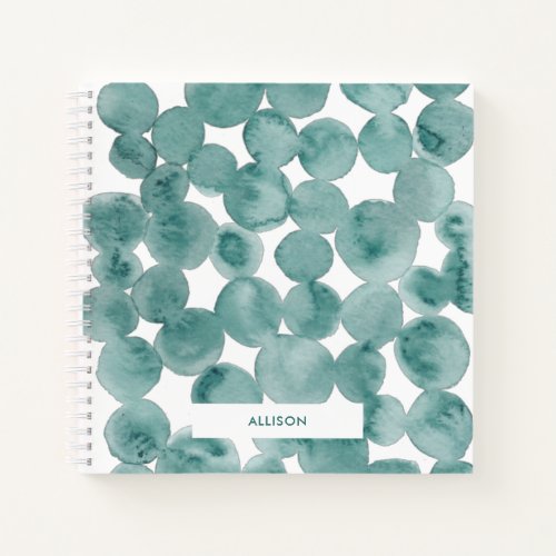 Modern Sea Glass Green Abstract Watercolor Notebook