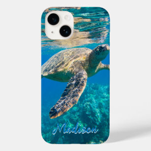 Modern Sea Turtle Underwater Personalized     Case-Mate iPhone 14 Case