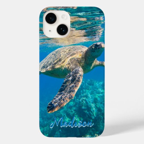 Modern Sea Turtle Underwater Personalized     Case_Mate iPhone 14 Case