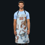 Modern Seafood Lobster and Crabs Trendy Dad Apron<br><div class="desc">This design features a fun modern kitchen funny chef dad, bbq cook family father's day, a fun and humor men cook culinary male, grill grillmaster cute unique, seafood shellfish Atlantic red, Maine ocean animal crustacean, father's day gift ideas, with lobster claws food to boil, lobster seafood crab party, watercolor beach...</div>