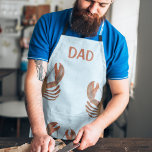 Modern Seafood Lobster Chef Trendy Dad Apron<br><div class="desc">This design features a fun modern kitchen funny chef dad, bbq cook family father's day, a fun and humor men cook culinary male, grill grillmaster cute unique, seafood shellfish Atlantic red, Maine ocean animal crustacean, father's day gift ideas, with lobster claws food to boil, lobster seafood crab party, watercolor beach...</div>