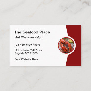 Modern Seafood Restaurant Business Card