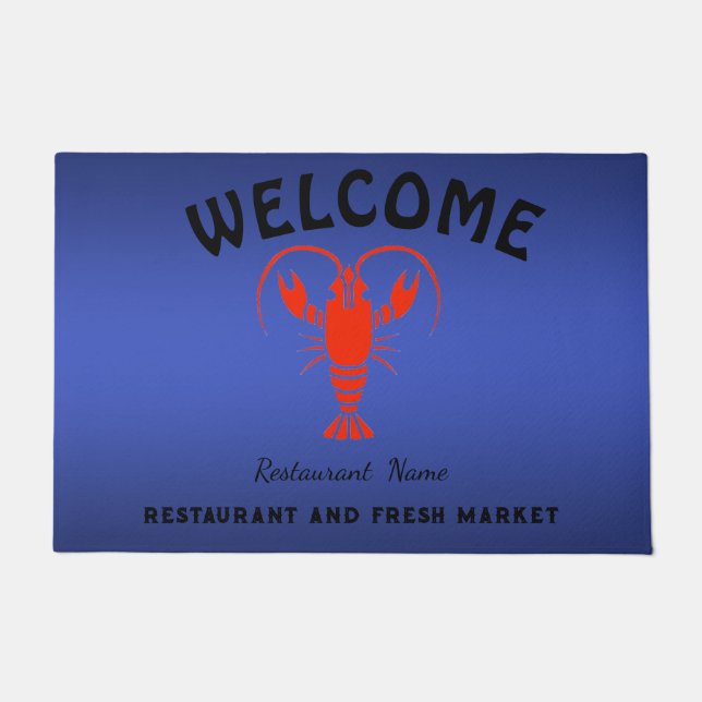 Modern seafood Restaurant & Market crayfish custom Doormat (Front)