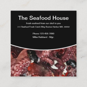 Modern Seafood Theme Square Business Card