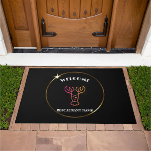 Modern seafood welcome crawfish gradient DIY Name Doormat