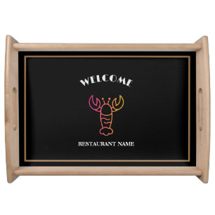 Modern seafood welcome crawfish Lobster Name Serving Tray