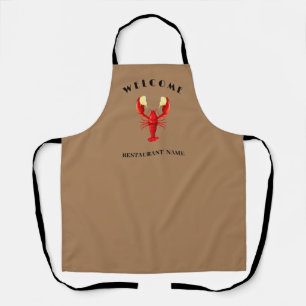 Modern seafood welcome Lobster lime custom name Apron
