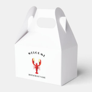 Modern seafood welcome Lobster lime custom name Favor Boxes