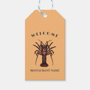 Modern seafood welcome Lobster Restaurant logo nam Gift Tags