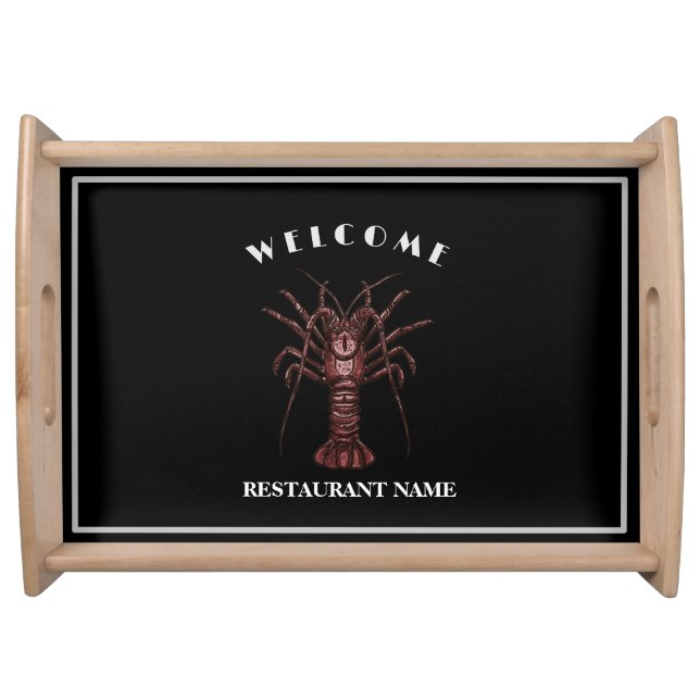 Modern seafood welcome Lobster sashimi custom name Serving Tray (Front)
