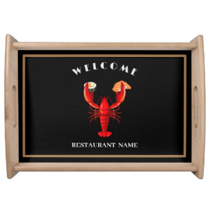 Modern seafood welcome Lobster sushi custom name Serving Tray