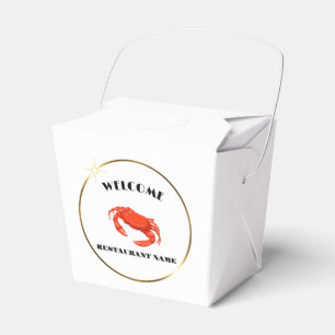 Modern seafood welcome red Crab custom name Favor Boxes