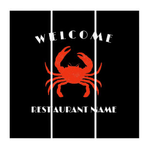 Modern seafood welcome red Crab custom name Triptych